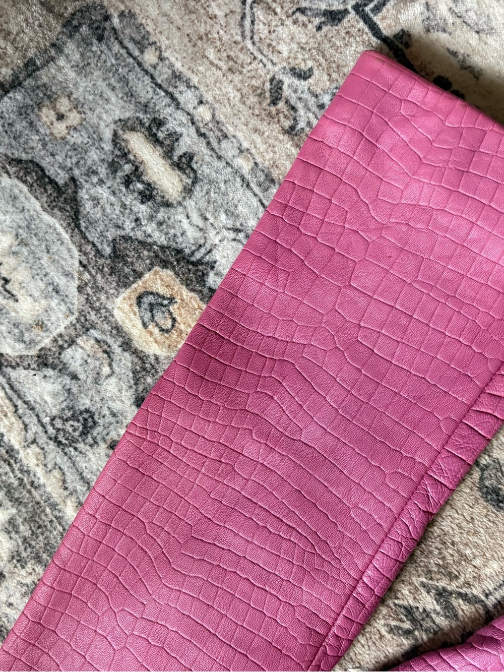 Vintage 90s y2k pink genuine leather crocodile embossed size 10 Anne Klein fall - Picture 12 of 13
